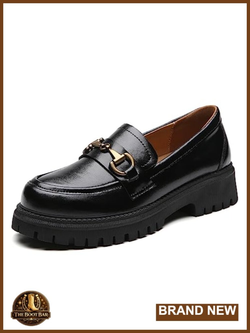Women's Platform Penny Loafers Chunky Block Heel Slip On Business Casual Office